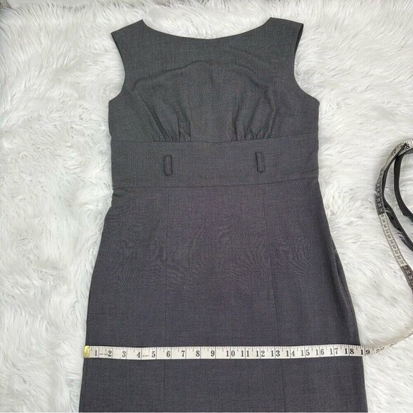 Adrienne Vittadini Women's NWT Black Grey Minimalist Belted Sheath Dress 6/C34 - Picture 10 of 11